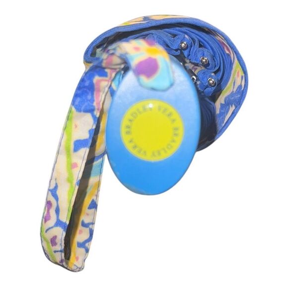 Vera Bradley Capri Blue Umbrella w/ Sleeve Automatic Pop Up Retired EUC - Picture 4 of 4